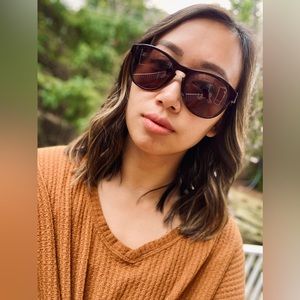 Fendi unisex sunglasses, brown tortoise shell with gold hardware, good condition